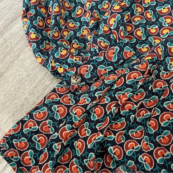 Maeve by Anthropologie Janice Peasant Blouse Floral Layered Boho Spring Size 2 - Picture 7 of 10